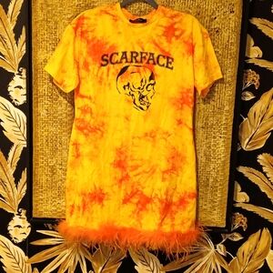 Akira Orange Tie Dye Scarface Dress